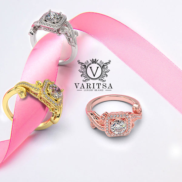 0.87ct Round Cut Vintage Engagement Ring - 01US59